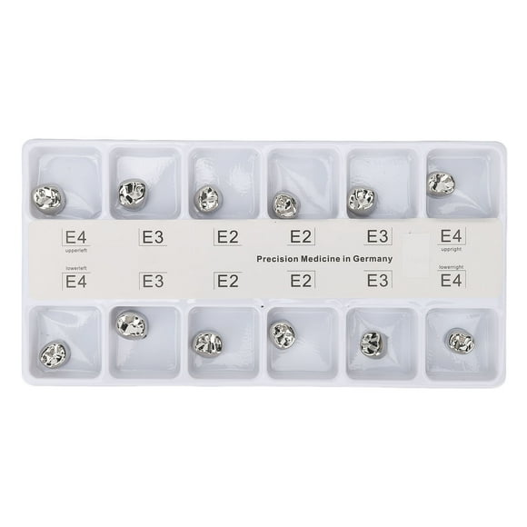 12pcs Metal Dental Teeth Crown Stainless Steel Temporary Protective Dental Metal Crowns for Children