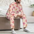thumbnail image 7 of Naloa Starfish Men’s Pajamas Set - Long Sleeve Button Down Sleep Shirt and Pajama Bottoms Sleepwear Set-Medium, 7 of 7