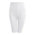 thumbnail image 3 of QLEICOM Plus Size Workout Shorts for Women, Women Stretch High Waist Yoga Pants, Capri Leggings Knee Length, Tummy Control Athletic Yoga Shorts, Fitness Running Shorts Biker Shorts White L, 3 of 3