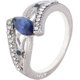 thumbnail image 3 of Women Ring Inlaid with Oval Artificial Gems Rhinestone Shiny Ring Jewelry Birthday Gifts (Navy Blue, Size 8), 3 of 4