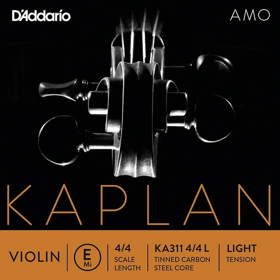 D'Addario Kaplan Amo Series Violin E String 4/4 Size, Light