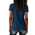 thumbnail image 4 of CUKOLSXA America 250th Merchandise, Running Tops for Women, Loose Workout Tops for Women, Women's Casual Fashion V-Neck Sports Independence Day Print Short Sleeve Sports T-Shirt Top, Navy, XL, 4 of 4