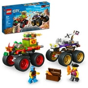 LEGO City Monster Truck Race 60397 Toy Car Building Set, Toy for 7 Year Old Boys, Girls and Fans of the LEGO 2KDRIVE Video Game, Includes 2 Monster Trucks with Functions and Themes, Plus 2 Minifigures