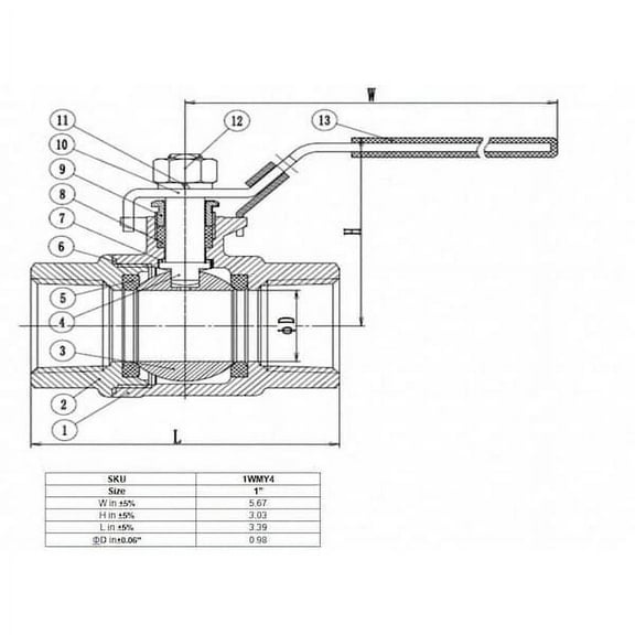 Manufacturer Varies 1 in Ball Valve, Stainless Steel, FNPT, Inline 06Q201N04010