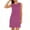 Hot Pink, variant on Fashion Women's Casual Print Comfortable Sleeveless Round-Neck Solid Dress Blue M