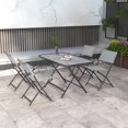 thumbnail image 2 of Outsunny Table à Manger de Patio avec Design Pliant, Ensemble de 5 Pcs, Gris, 2 of 10