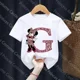 thumbnail image 3 of Camisetas de algodón para niños de Minnie, combinación de letras de la A a la Z, ropa de dibujos animados de Disney Kawaii, camisetas para niños y niñas, camisetas casuales, 3 of 5