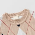thumbnail image 5 of Favoffer Fall/Winter Boys Khaki Plaid Crewneck Knitted Vest & Sweater - Casual,Home,Play,Outdoor 1-8Y, 5 of 9