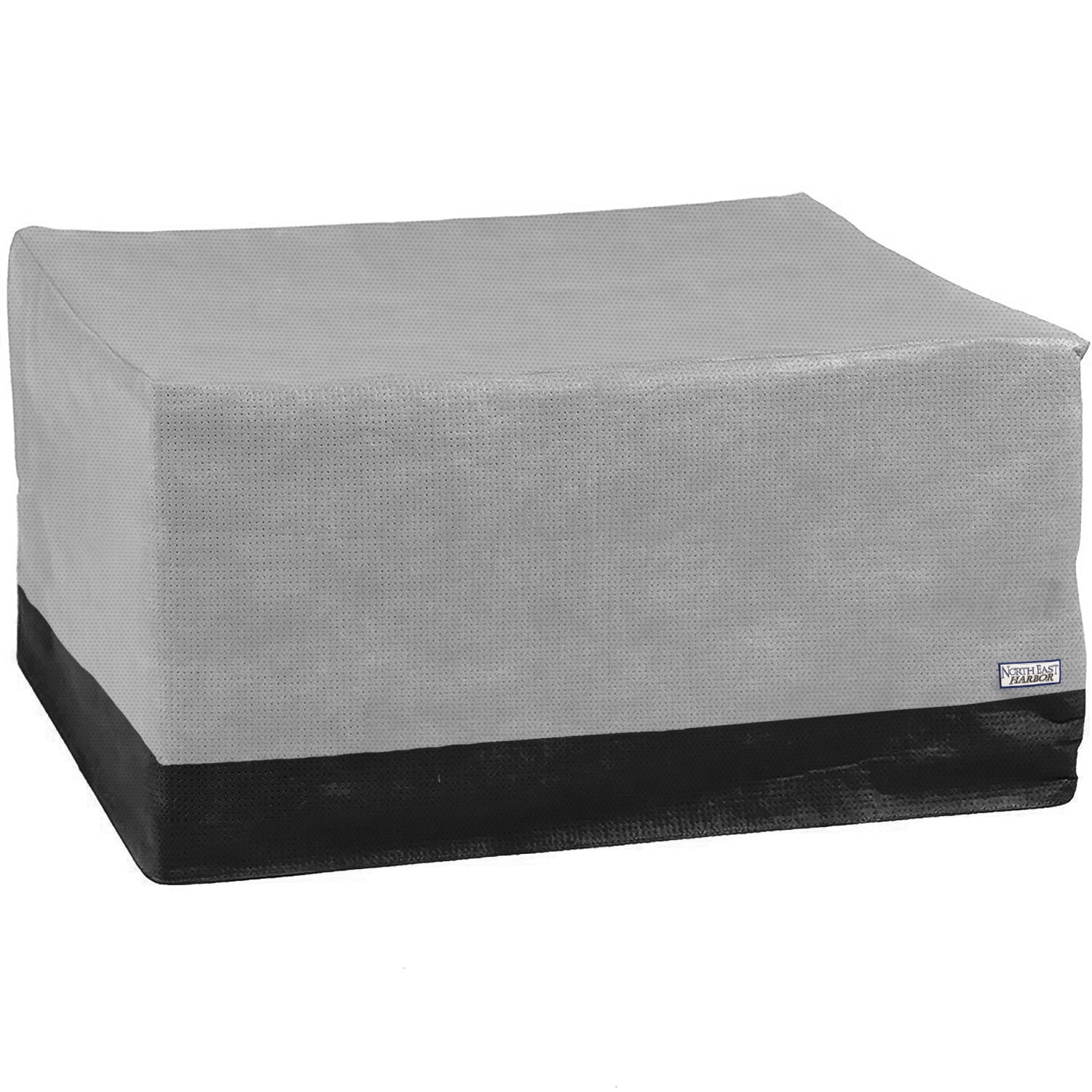 Breathable Material Gray with Black Hem UV Protected 40 L x 38 W x 18 H and Weather Resistant Storage Cover North East Harbor Outdoor Patio Square Ottoman/Side Table Furniture Cover 