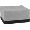 thumbnail image 1 of Housse de Foyer Carré NEH pour Patio Extérieur - 50 Pouces L x 50 Pouces L x 24 Pouces H - Matériau Respirant, Protection contre les Rayons du Soleil et Housse de Rangement Résistante aux Intempéries - Gris avec Ourlet Noir, 1 of 5
