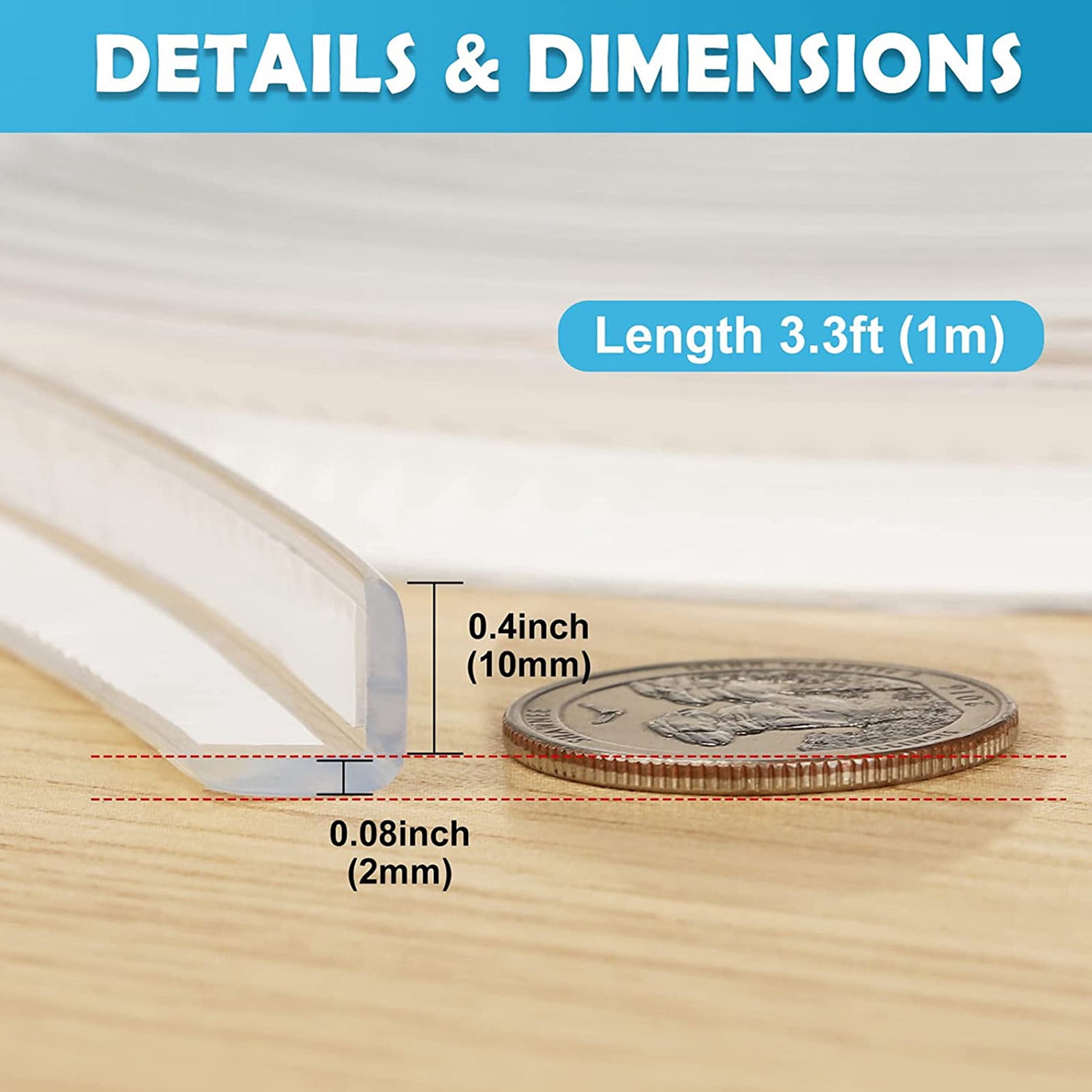 Homeer Bumper Strip Anti-collision Strip Table Corner Protector Transparent Bumper Strip Strong Adhesive Child Protective Strip Home Accessories