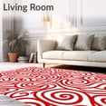 thumbnail image 2 of ODIKA 8'x10' Machine Washable Non-Slip Area Rug, Peppermint Swirl Holiday with Festive Striped Design High Traffic Rug with Pad, Red, 731729, 2 of 8