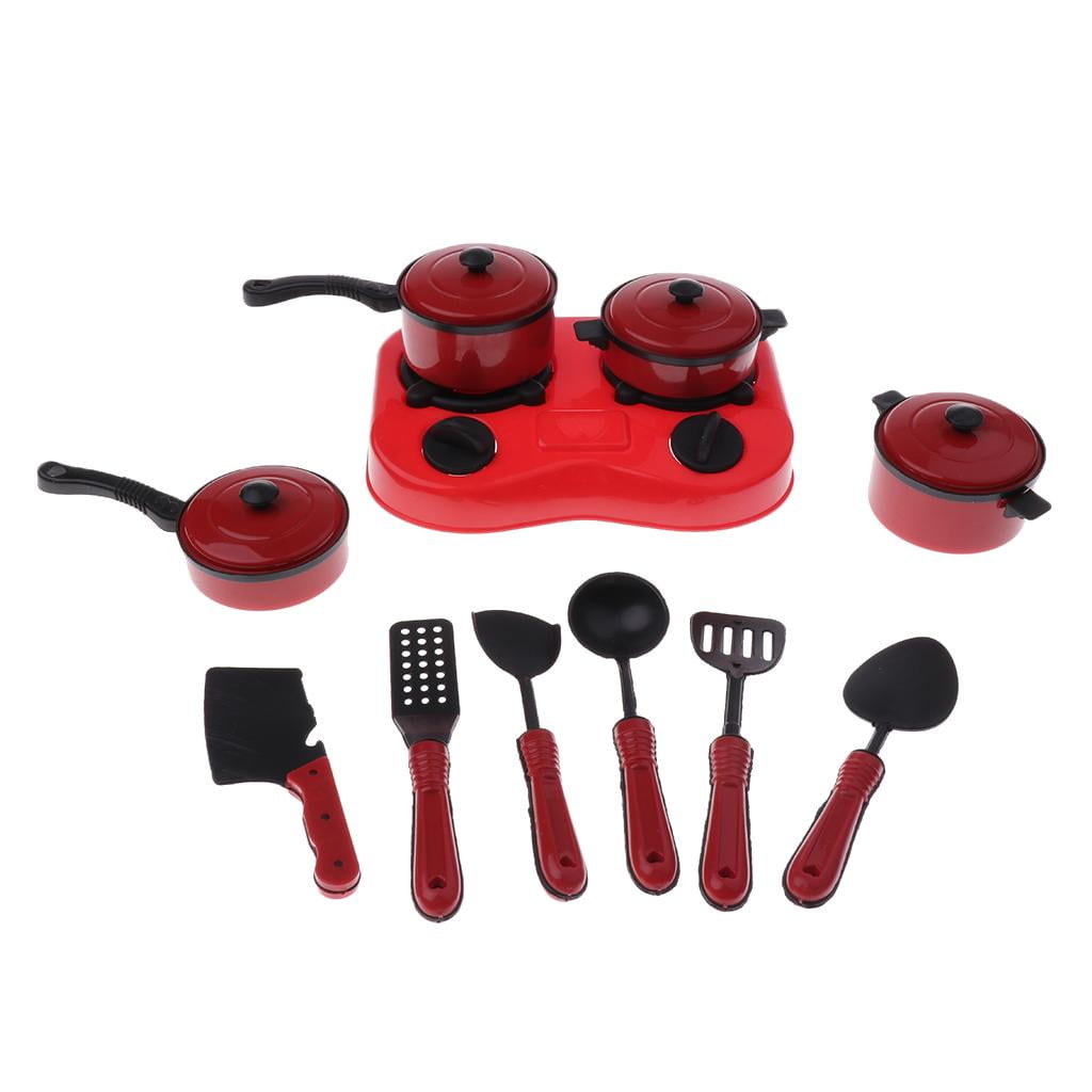 1Set Kids Play Cooking House Toy Kitchen Utensils Tools Pots Pans Cookware 