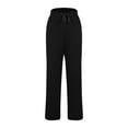 thumbnail image 4 of CaiJunJia Womens Drawstring Sweatpants Baggy Wide Cotton Stretch Straight Leg Pants with Pockets, 4 of 5