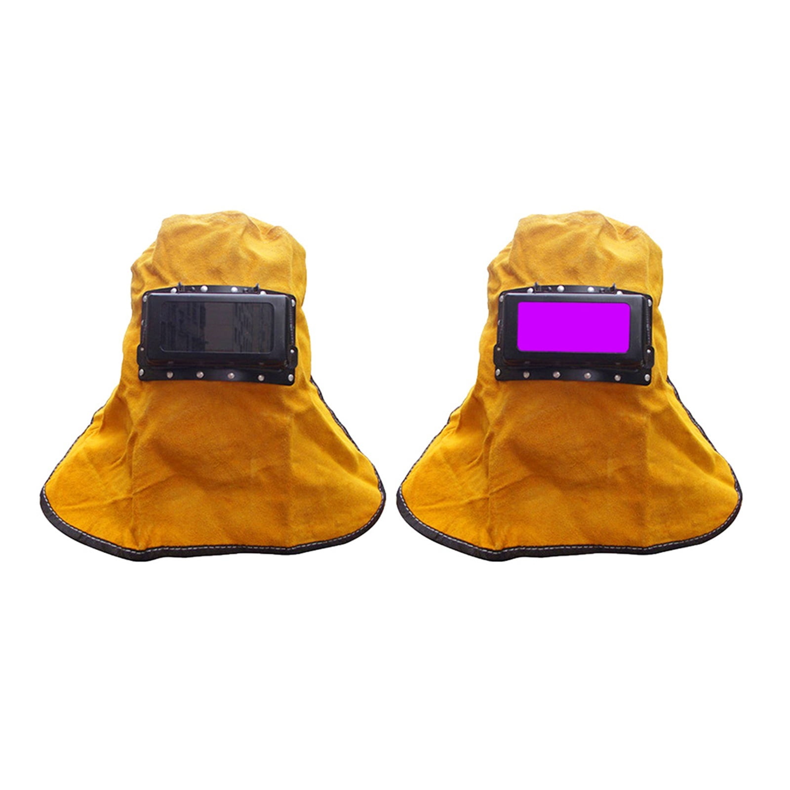 Convenient Welding Helmets Solar Auto Darkening Filter Lens Welder Mask Head-Mounted Yellow Leather Hood Eyes Protection ,Widely Use