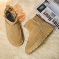 thumbnail image 3 of Men's Slip-On Fleece Lined Short Winter Snow Boots, Adult Male Round Toe Suede Upper Footwear with Thick Platform Outsole for Cold Season Daily Wear, 3 of 7