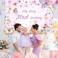 thumbnail image 4 of My Fairy First Birthday Backdrop Pink Purple 1st Happy Birthday Photography Background for Outdoor Indoor Decor One Years Old Party Photo Props Supplies, 4 of 5