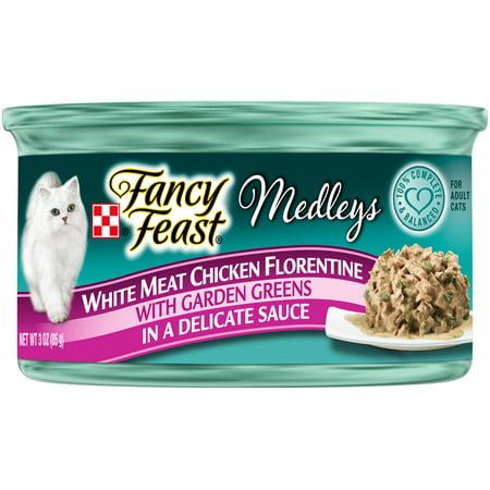 Fancy Feast Medleys White Meat Chicken Florentine Wet Cat Food 3 Oz. Cans (24