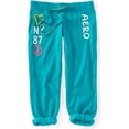 thumbnail image 1 of Aeropostale Womens Slim Cinchri Glitter Dorm Pajama Lounge Pantalones, Verde, Small Aeropostale Pantalones de salón, 1 of 1