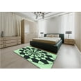 thumbnail image 4 of Ahgly Company Indoor Round Patterned DarkSlateGray or DarkSlateGrey Green Area Rugs, 5' Round, 4 of 6