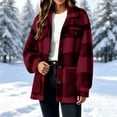 thumbnail image 6 of Xdegoge Women's Flannel Plaid Shirts Button Down Fuzzy Fleece Shacket Jacket Fall Winter Thick Warm Outerwear with Chest Pockets, 6 of 9