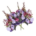 thumbnail image 2 of Ramo de rosas artificiales tela de simulación decoración floral boda en casa flor falsa, púrpura 2 Piezas kenally HA000013-02B, 2 of 6