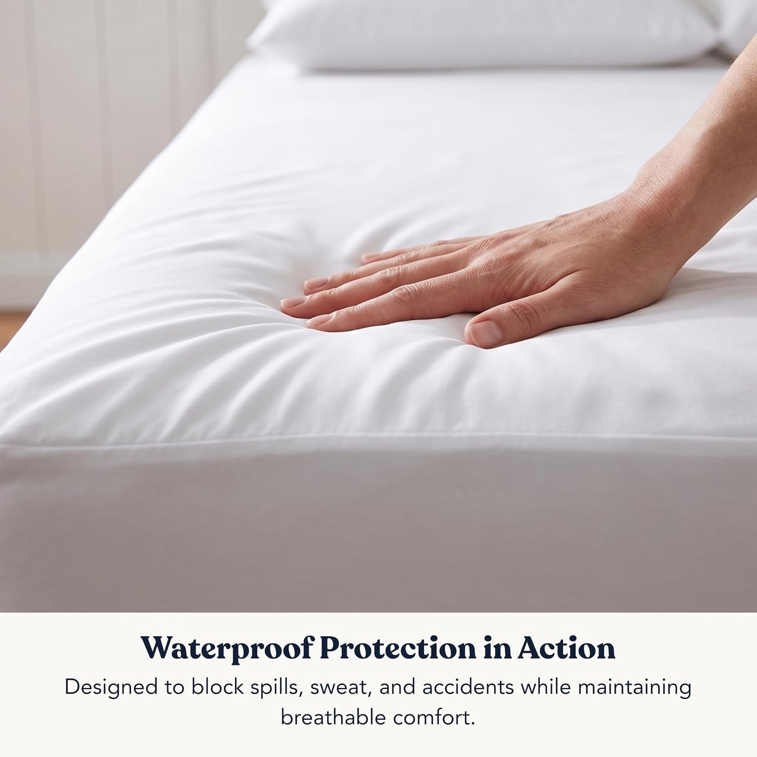 Delara Organic Waterproof Mattress Protector 100% Waterproof TPU Membrane, GOTS Certified Organic Cotton Surface, Noiseless & Breathable, 19" Deep Pocket, Machine Washable - King 78"×80"