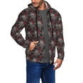 thumbnail image 2 of Kdxio Skull and Red Roses Print Men Hoodies Casual Hoodies for Men with Zip Pockets Full Zip Long Sleeve Sweatshirt Sports Hooded Jacket-Small, 2 of 5