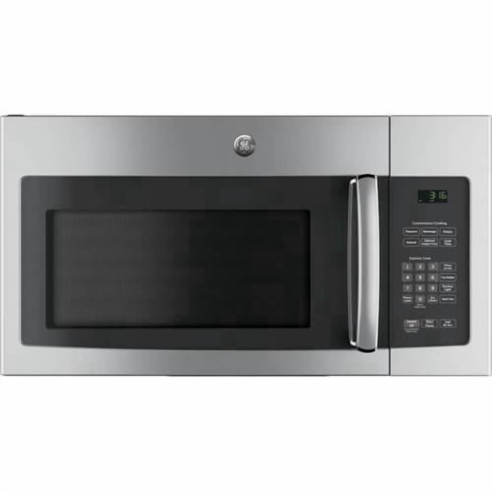 GE® 1.6 Cu. Ft. over-The-Range Microwave oven, Model JVM3162RJSS in Stainless Steel.