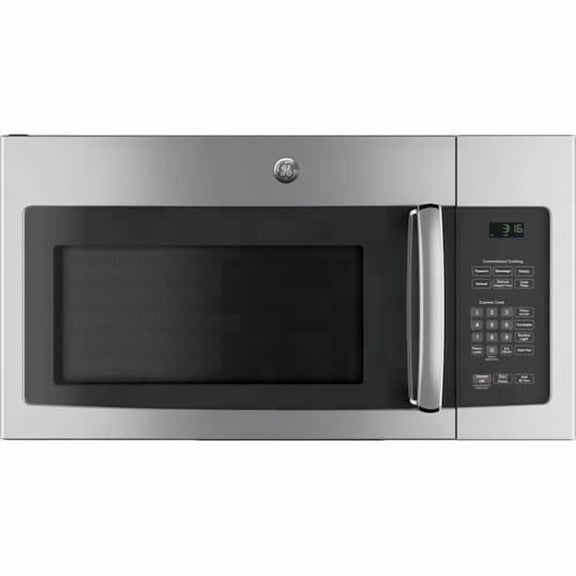 GE® 1.6 Cu. Ft. over-The-Range Microwave oven, Model JVM3162RJSS in Stainless Steel.
