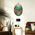 thumbnail image 3 of Oval Framed Wall Art Colorful Coral Fish Sea Turtle Underwater Cartoon Vibrant Tropical Canvas Wall Art Oval Vintage Wall Decor Prints Hanging Decor for Home Bedroom Living Room Office 8"x11.4", 3 of 7