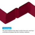 thumbnail image 3 of Unique Bargains Velvet Ribbon 1 1/2 Inch x 25 Yard Single Face Spool Silky DIY Crafts Gift Wrapping Bow Decoration Wine Red, 3 of 5