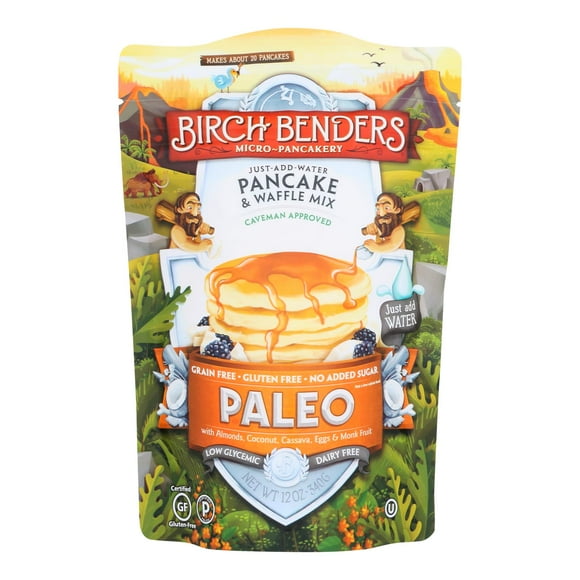 Birch Benders , Mélange pour Crêpes et Gaufres, Paléo Sans Grains, 12 oz (340 g)