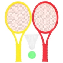 HEMOTON 4-Piece Plastic Tennis Racket Set for Outdoor Sports, Family Badminton and Tennis Play Set for Kids and Adults