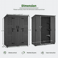 thumbnail image 3 of MCombo Large Outdoor Storage Shed with 6 Shelves, Outside Tool Wooden Storage Cabinet, 1738, 3 of 7
