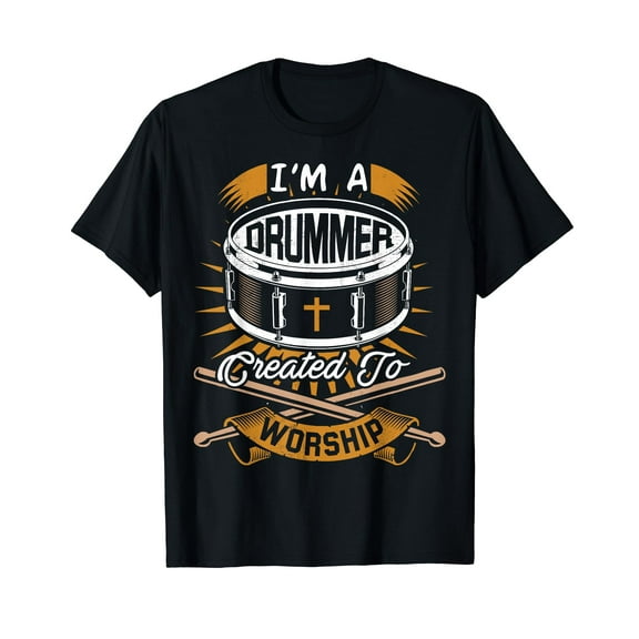 Christian Drummer Gift Idea for Drummers Who Rock God T-Shirt