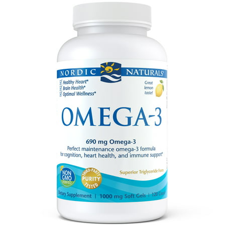 Nordic Naturals Omega-3 Softgels, Lemon, 120 Ct (Best Source Of Omega 3 Fatty Acids)