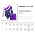 thumbnail image 6 of ZDHoor Girls Gymnastics Leotards Long Sleeve with Shorts Outfits Sparkle Dancewear Bodysuit Purple 6, 6 of 6