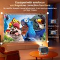 thumbnail image 3 of Smart Portable Mini Projector, Electric Focus Auto Keystone Android OS Bluetooth + Dual WiFi Support 4K, HDMI/USB/AV/Audio Bedroom Projector, for Business Home Theater Outdoor Use, 3 of 5