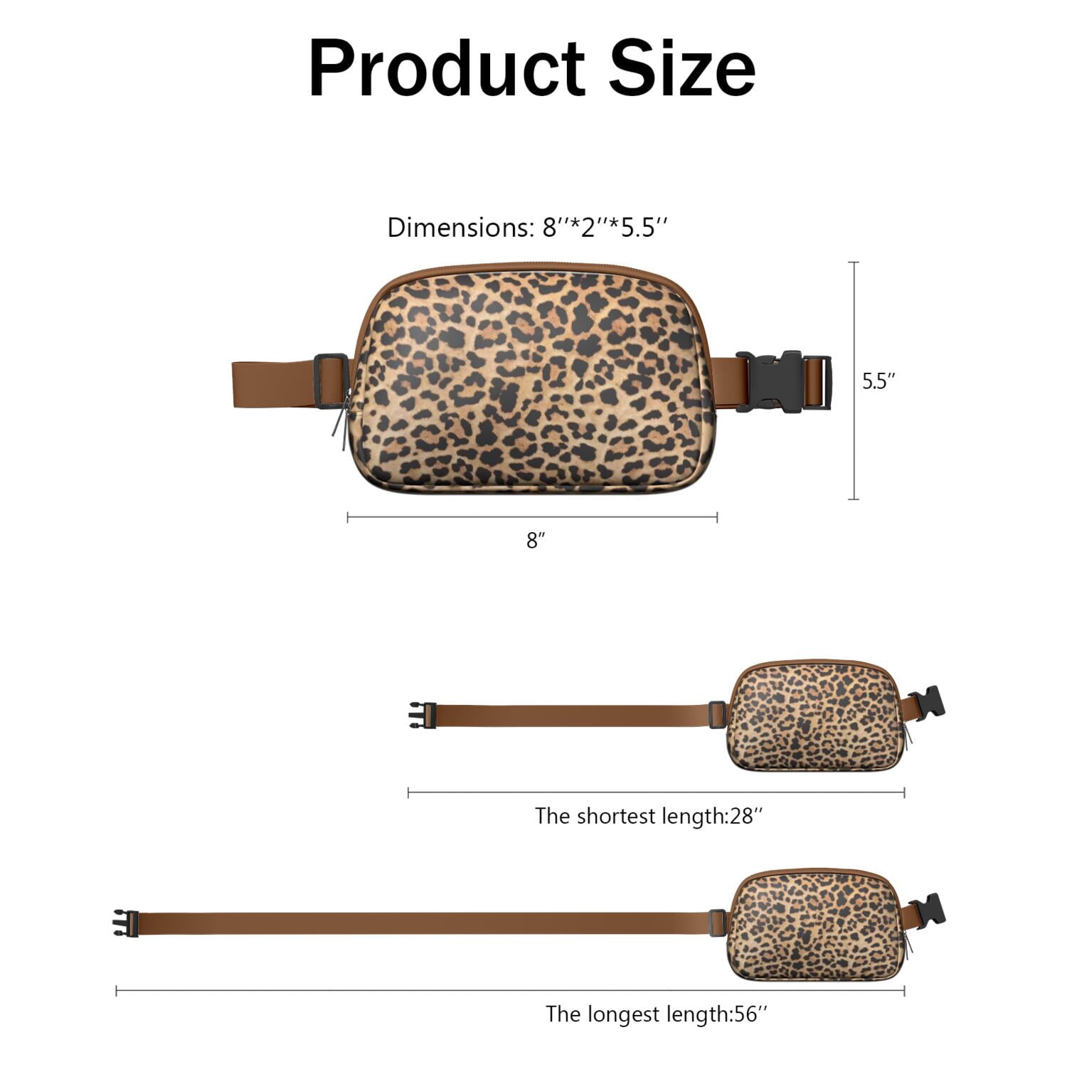 Classic Cheetah Print Fanny Pack – Fashionable Belt Bag with Romantic Texture & Retro Feel