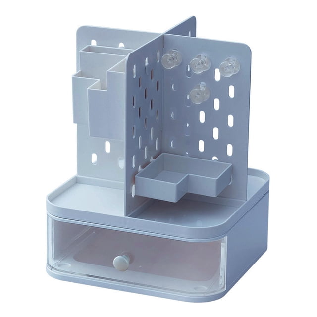 Organizador de escritorio con cajón, organizador de escritorio, suministros de papelería, versátil Azul