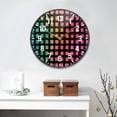 thumbnail image 2 of Yayeee Wall Clock Battery Operated 9.5" Silent Non-Ticking for Living Room, Pink Block Pattern, 2 of 8