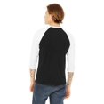 thumbnail image 2 of The Bella + Canvas Unisex 3/4 Sleeve Baseball T-Shirt - BLACK/ WHITE - XL, 2 of 4