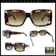 thumbnail image 3 of Womens Retro Mod Rectangle Thick Plastic Luxury Minimalist Plastic Sunglasses Tortoise - Brown, 3 of 8