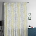 thumbnail image 5 of Yellow Gray Semi Sheer Curtains Drapes for Living Room, Bedroom, French Doors Window 72 Inches Long, Pastoral Botanical Branch Aesthetics Rod Pocket Chiffon Curtain Drapery Voile Draperies Panel, 5 of 6