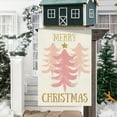 thumbnail image 4 of diyeu Pink Merry Christmas Evergreen Tree Garden Flag 12×18 Inch Double Sided Rustic Farmhouse Yard Flag Christmas Winter Outdoor Decor, 4 of 6