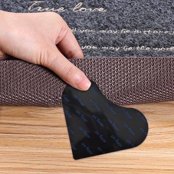 NUOLUX 10Pcs Removable Carpet Stickers Black for Home Use with Soft Waterproof Non Slip Surface