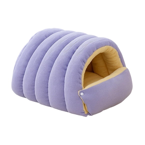 Cama para Gatos, Cueva Nido, Saco de Dormir, Cama para Mascotas de Terciopelo Suave con Relleno Extraíble para Gatitos, Cálida Y Fácil de Limpiar para Púrpura claro