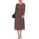 thumbnail image 1 of VISgogo Vestido casual de primavera para mujer, vestido midi de ajuste regular con cuello redondo y manga larga con estampado de lunares VISgogo  moda, 1 of 9