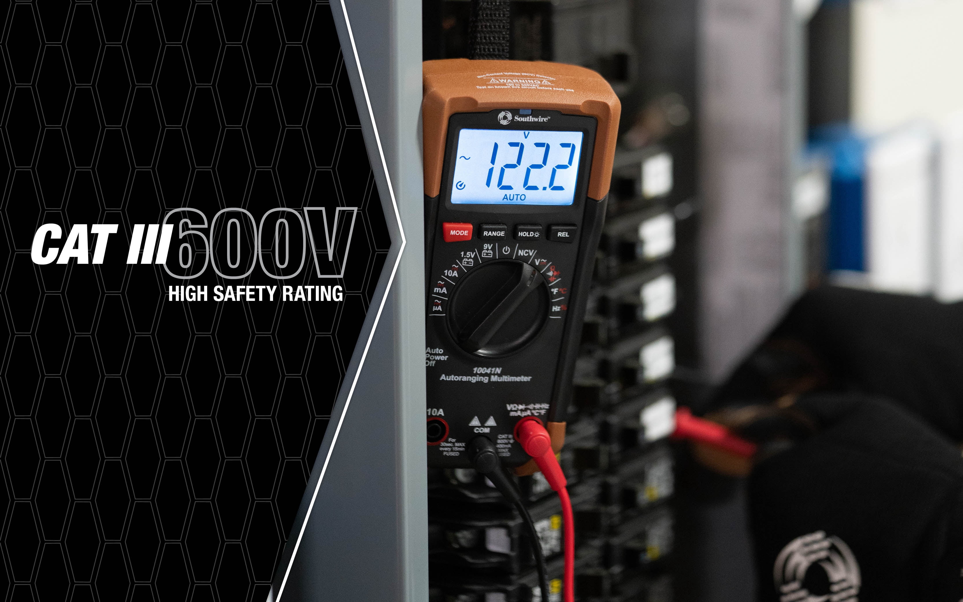 Southwire 10041N Auto-Ranging Digital Multimeter, 0-600V AC/DC